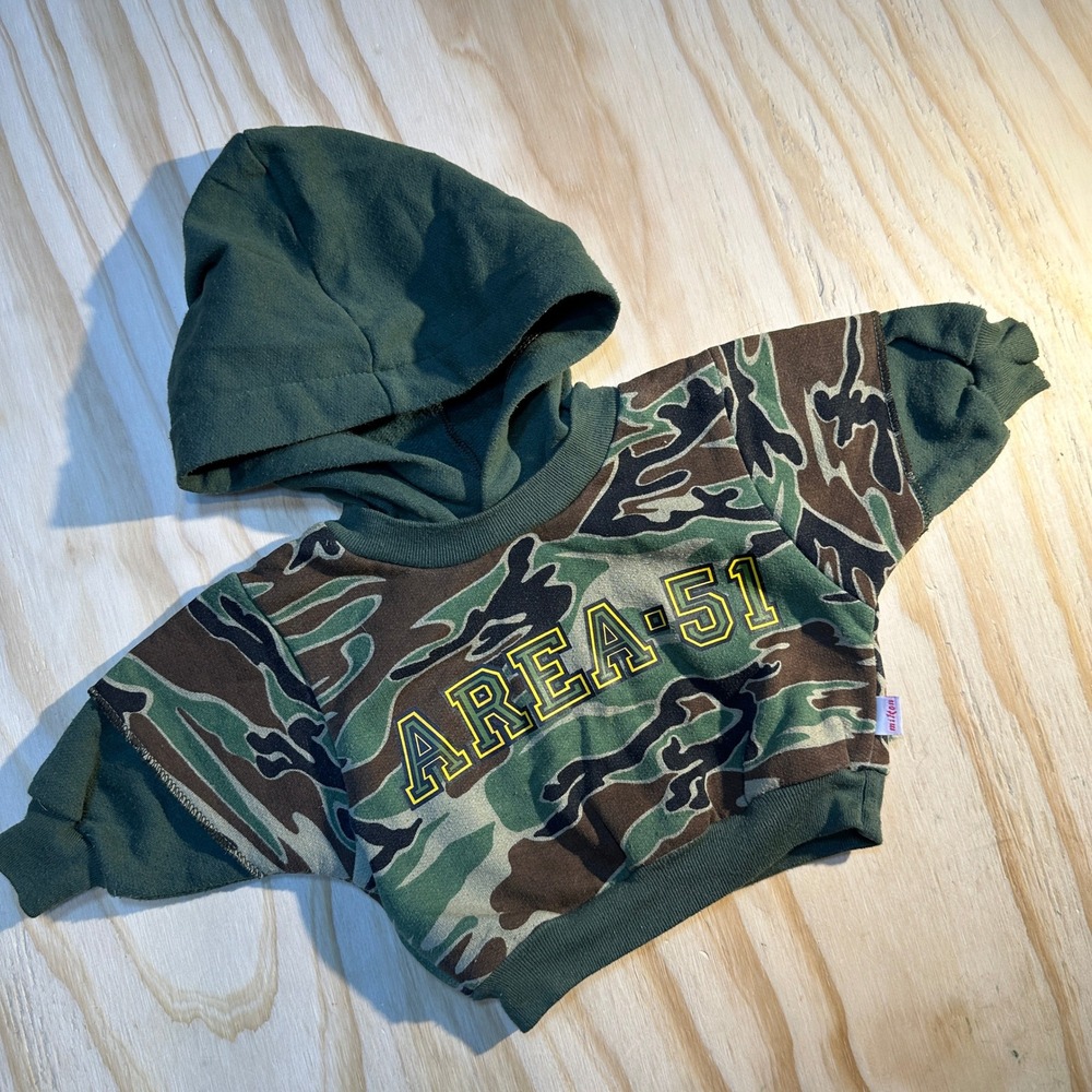 Milton Funwear Unisex Toddler Area 51 Camo Fleece Pullover Hoodie Jacket Sz 12M